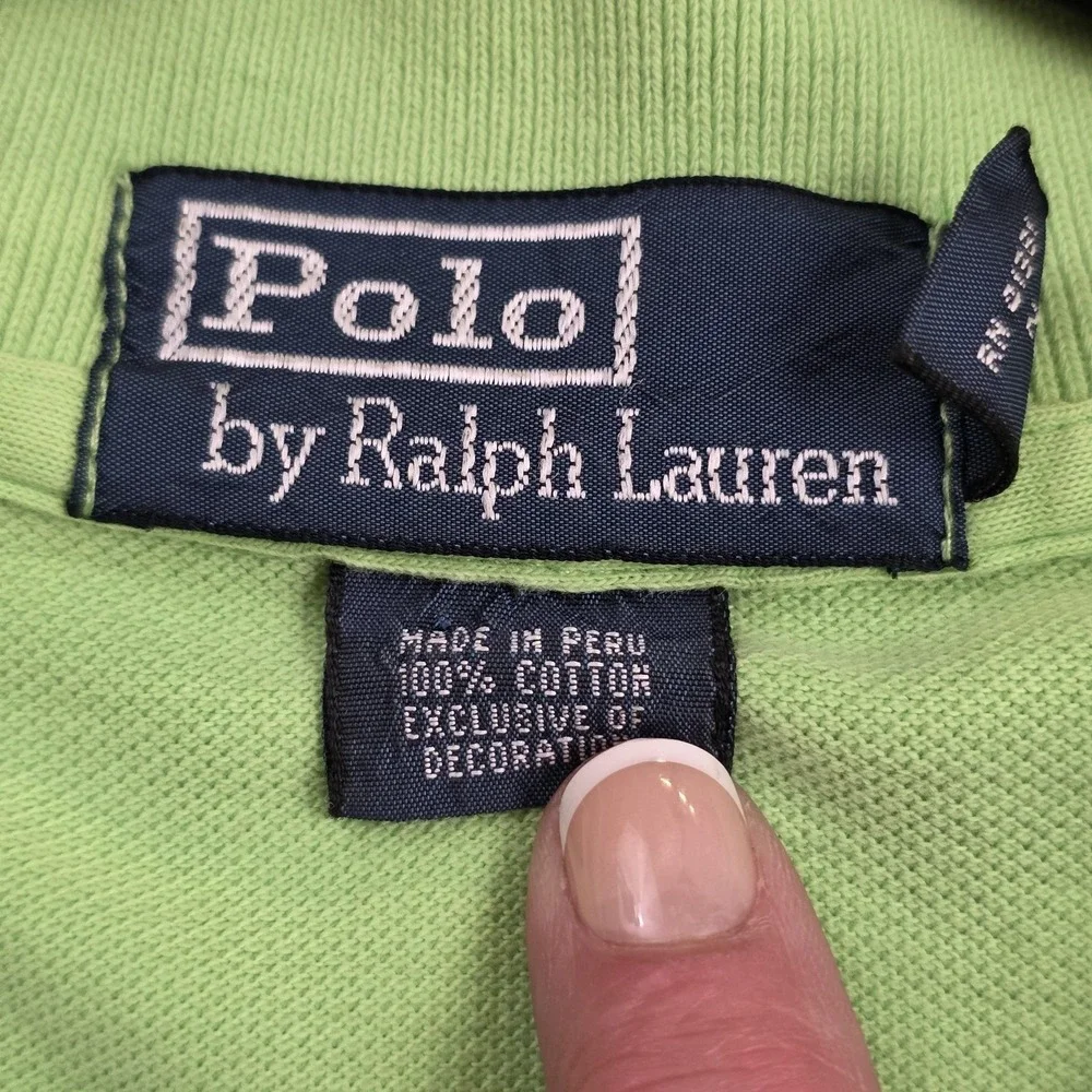 Polo By Ralph Lauren Polo Shirt Men's 2XLT Green Big Tall Pique Casual Cotton